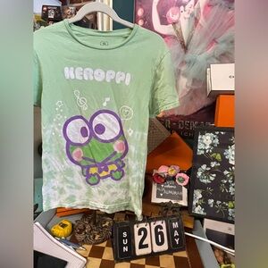 Keroppi Chibi Tie-Dye Boyfriend Fit Girls T-Shirt